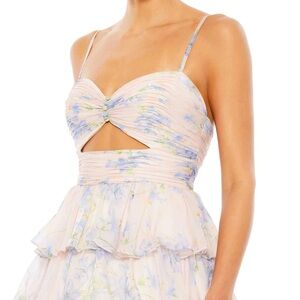 FLORAL CUT OUT RUFFLE
LAYERED GOWN